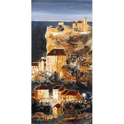 Coucher de soleil a Rocamadour 80 x 40